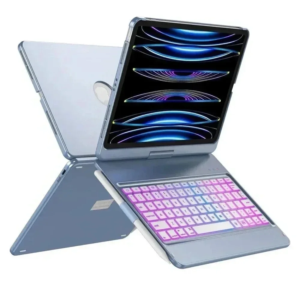 360° Keyboard Case For iPad Pro 11” 4th/3rd/2nd/1st‎ Generation 10 Color Backlit